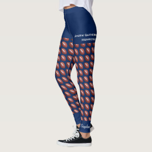 Team Football with Fake Blue Shorts, Name, Leggings