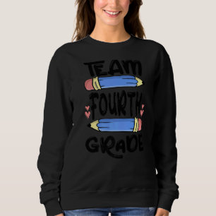 Team Fourth Grade 4th Back To School Teacher Stud Sweatshirt