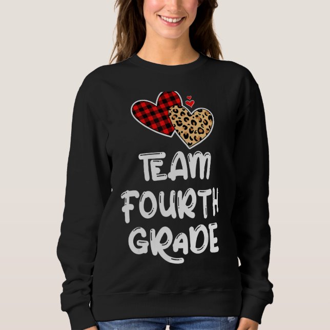 Team Fourth Grade  4th Back To School Teacher Stud Sweatshirt (Front)
