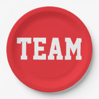 TEAM Fun Sports Athletic White Text On Bright Red
