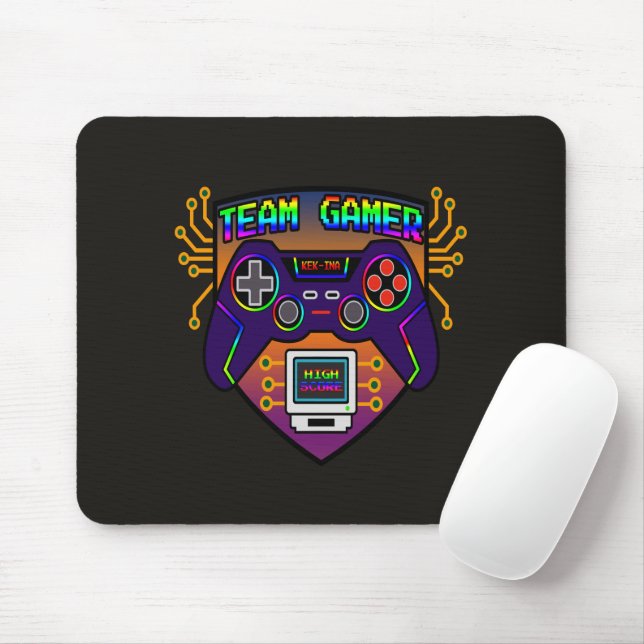 Team Gamer, retro gaming controller mousepad (With Mouse)