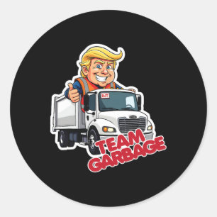 Team Garbyge 2025 Presidential Election Cute Trump Classic Round Sticker