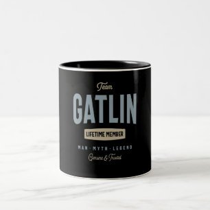 Team Gatlin Lifetime Member Personalized Name Two-Tone Coffee Mug