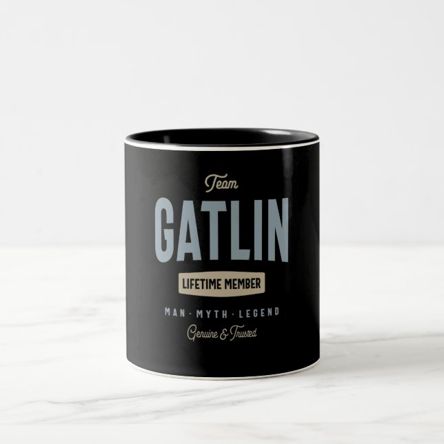 Team Gatlin Lifetime Member Personalized Name  Two-Tone Coffee Mug (Center)