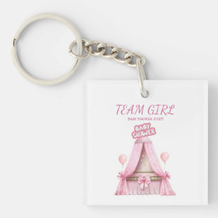 Team Girl Baby Shower 2025 Family Outfit Keychain