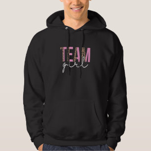 Team Girl Baby Shower Gender Reveal Party Cute Leo Hoodie