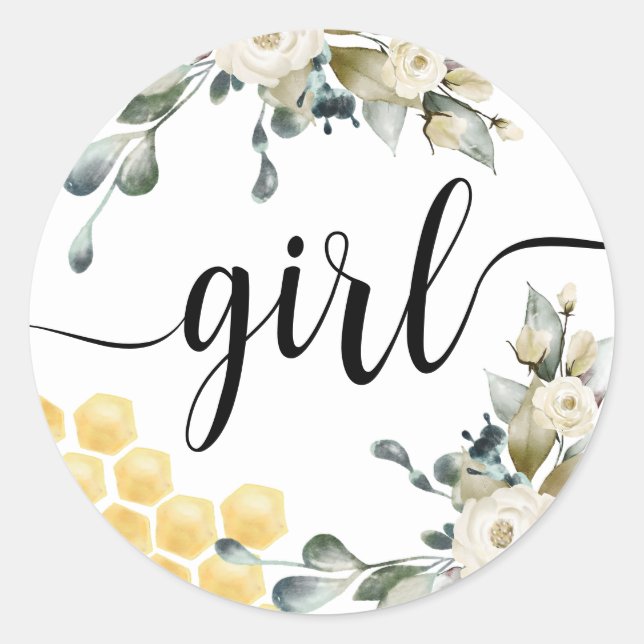 Team Girl Bee thème Sticker Révélateur Ronde de ge (Devant)