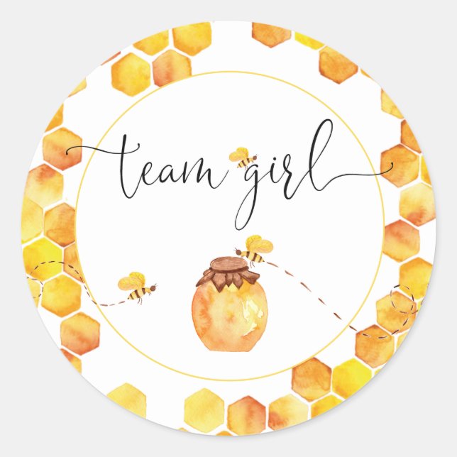 Team Girl Bee Theme Stickers de révélation de genr (Devant)