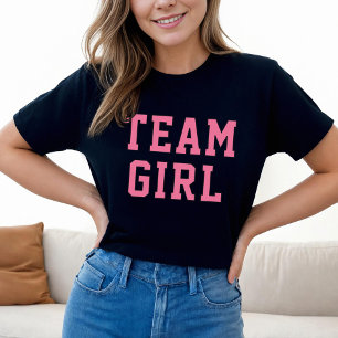 Team Girl Black Pink Gender Reveal Womens T-Shirt