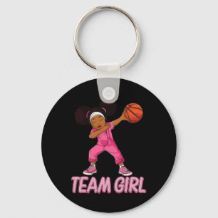 Team Girl Bysketbyll Bbyll Player Keychain