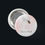 Team Girl Christmas Gender Reveal Button<br><div class="desc">Team Girl Gender Reveal Button designed with a Blue watercolor illustration. Matching items in our store Cava Party Design.</div>