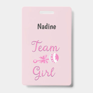 Team Girl Gender Reveal Badge