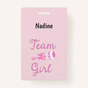 Team Girl Gender Reveal Badge
