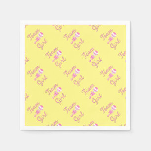 Team Girl Gender Reveal Party Gear Napkin