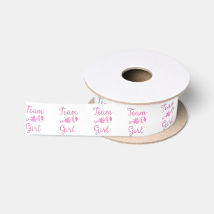 Team Girl Gender Reveal Ribbon Satin Ribbon