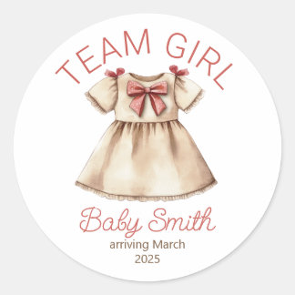 Team Girl Genre révéler bébé autocollant Noël