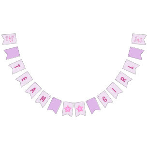 Team Girl Lilac Purple with Stars Bunting Flags