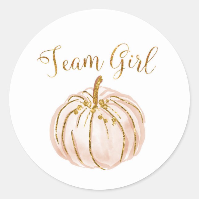 Team Girl Pastel Pumpkin Gender Reveal sticker (Front)