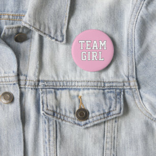 Team Girl Pink Baby Gender Reveal Party 2 Inch Round Button