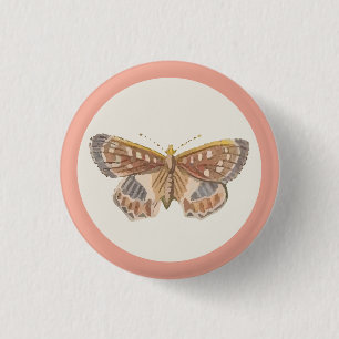 Team Girl Pink Butterfly Button