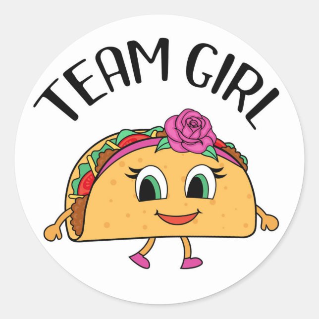 Team Girl Taco thème genre révéler des autocollant (Devant)