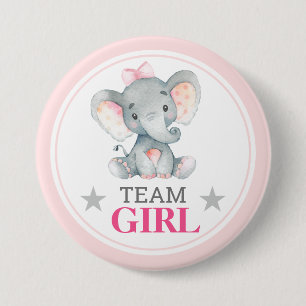 Team Girl Vote Gender Reveal Baby Shower Sprinkle 3 Inch Round Button