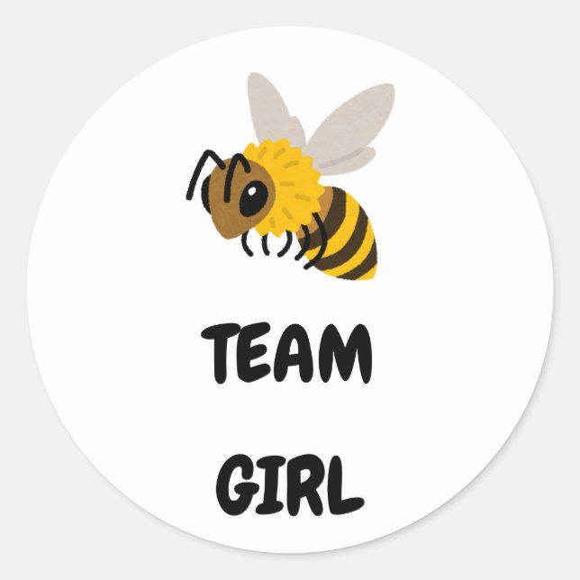 Team Girl Vote gender reveal party Classic Round Sticker (Front)
