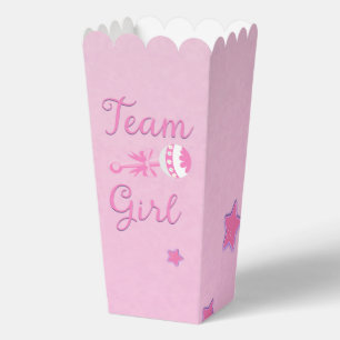 Team Girl with Baby Rattle Gender Reveal  Favor Box