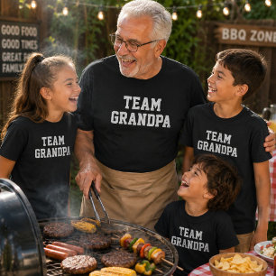 Team Grandpa Matching Kids Family Gift  T-Shirt