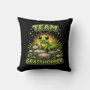 Team Grasshopper Throw Pillow