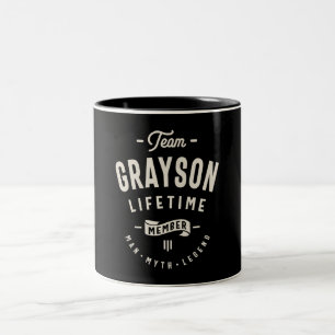 Team Grayson Lifetime Member Personalized Name  Two-Tone Coffee Mug