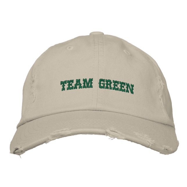 TEAM GREEN EMBROIDERED HAT (Front)