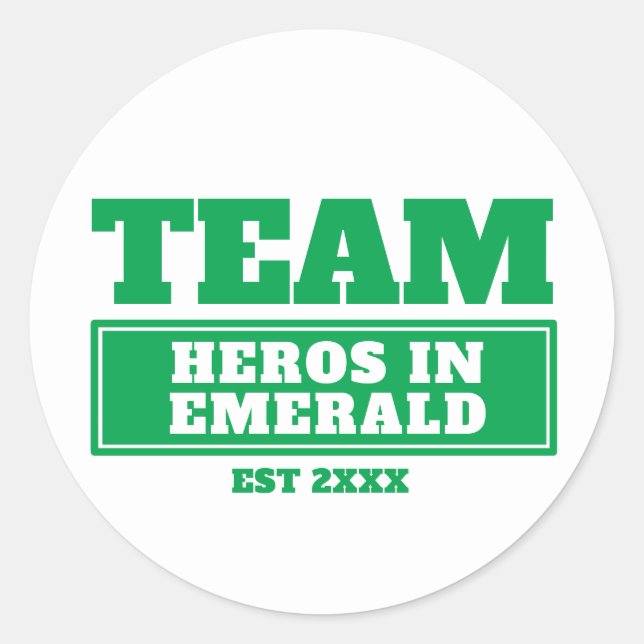 Team green personalized family or team stickers (Front)