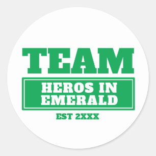 Team green personalized family or team stickers