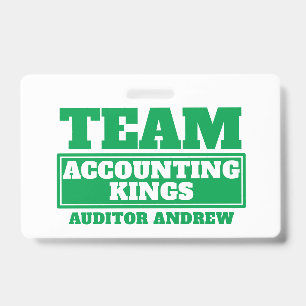 Team green personalized name team building badge
