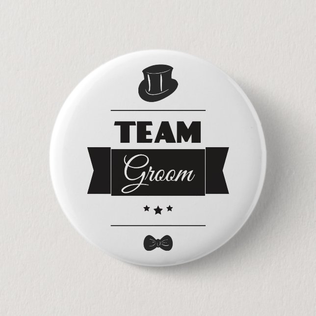 Team groom 2 inch round button (Front)