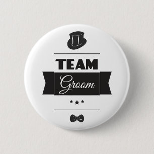 Team groom 2 inch round button