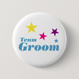 Team groom 2 inch round button