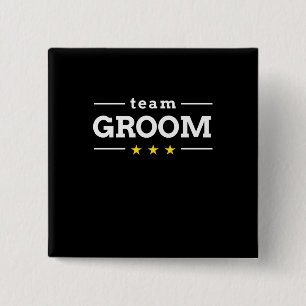 Team Groom 2 Inch Square Button