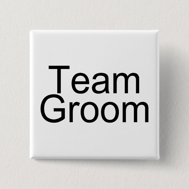 Team Groom 2 Inch Square Button (Front)