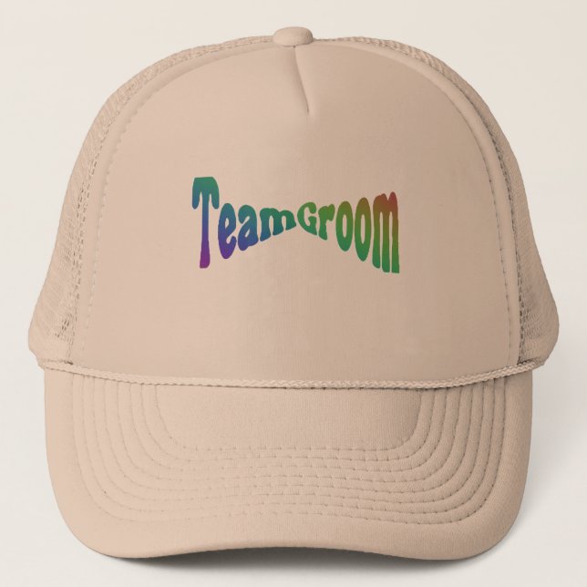 Team Groom Bachelor Bachelorette Party Wedding Trucker Hat (Front)