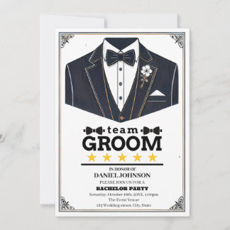 Team Groom Bachelor Party Invitation