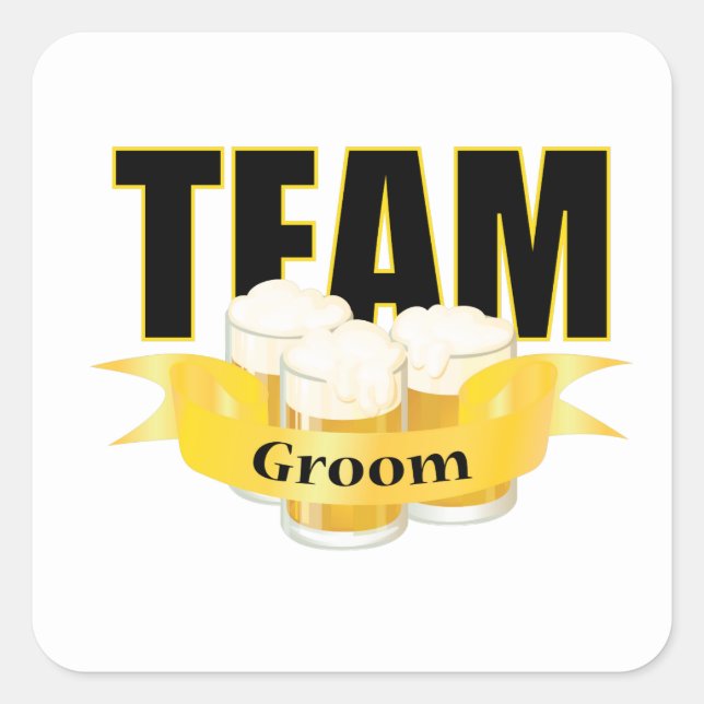 Team Groom - Beer Square Sticker (Front)
