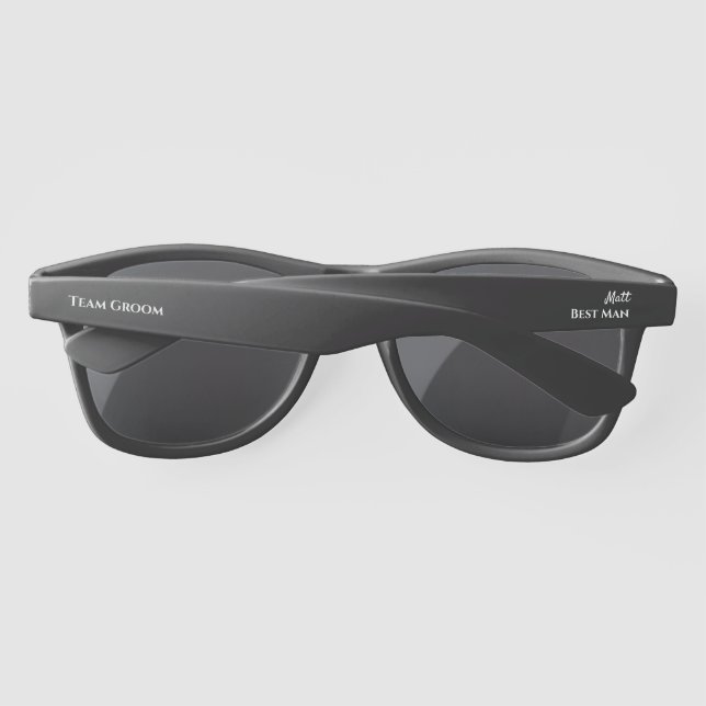 Team Groom Best Man Bachelor Party Sunglasses (Back)