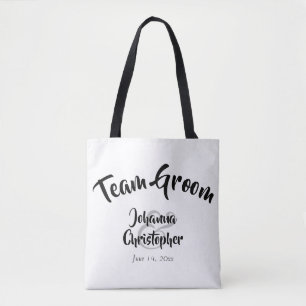 Team Groom Black & White Mariage Swag Sac