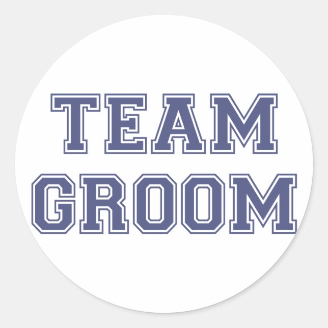 Team Groom Classic Round Sticker (Front)