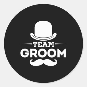 Team Groom Crew Party Squad Grooms Bachelor  Classic Round Sticker