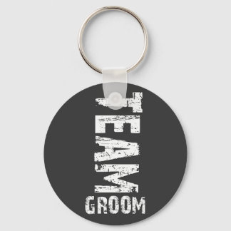 Team Groom Extra Large Grunge Text Keychain