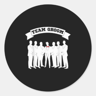 Team Groom Funny Groomsmen Crew Team Bachelor Part Classic Round Sticker