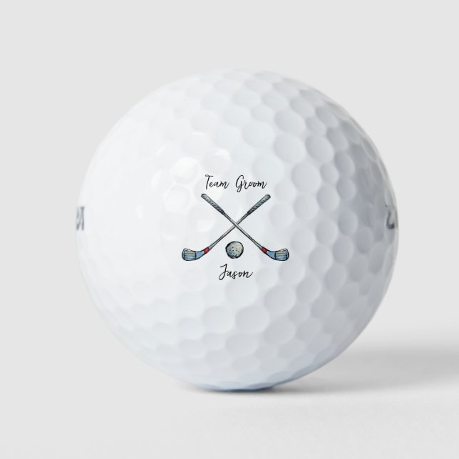 Team Groom Golfing Bachelor party favours Golf Balls (Front)
